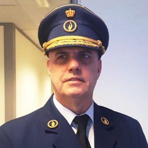 Politiecommissaris J. Gortemen, directeur van de Gewestelijke en Intercommunale Politieschool (GIP.)